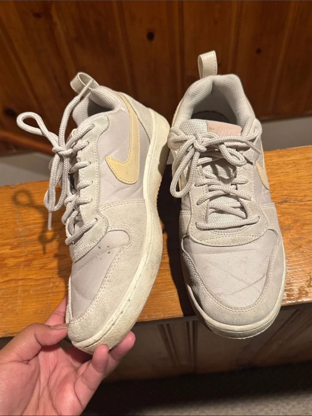 Nike Beige and Tan Low-Top Sneakers